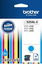 Brother Tusz LC525XLC Cyan 1300sh